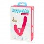 HAPPY RABBIT - RECHARGEABLE VIBRATING STRAPLESS STRAP ON (PINK)