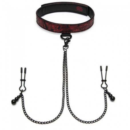 FIFTY SHADES OF GREY - SWEET ANTICIPATION COLLAR W/ NIPPLE CLAMPS