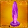 PURPLE JELLY FUSSY VIBRATING BUTT PLUG WITH SUCTION CUP AD-024