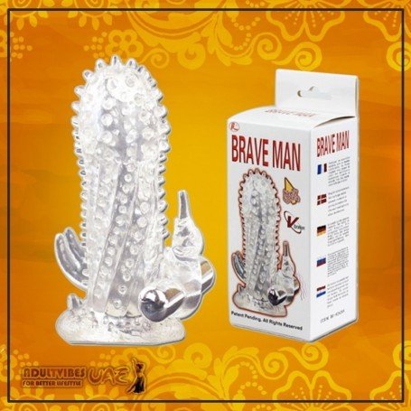 SHEATH RABBIT EXTENDER GENITAL WITH DOTS BRAVE MAN PES-020