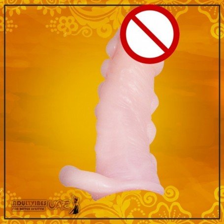 SOLID DOTTED HEAD GENITAL EXTENSION SLEEVE SKIN COLOR PES-027