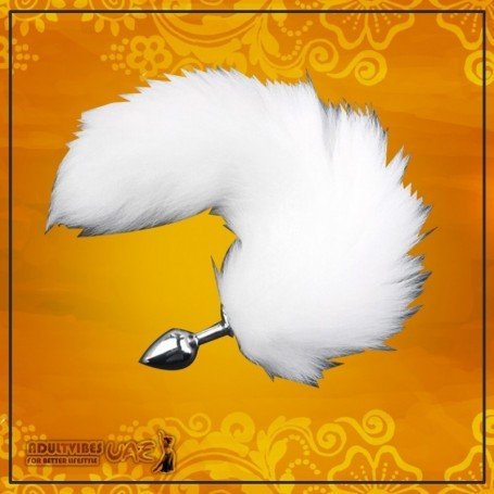 WHITE FOX TAIL PICKY PLUG TOY DSBAD-024