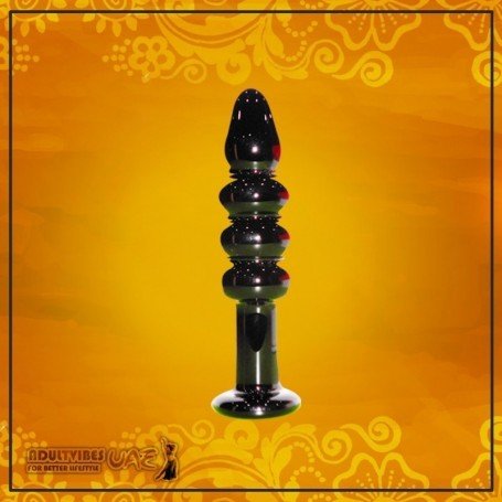 BLACK BEADED GLASS DILDO SEX TOY GD-005